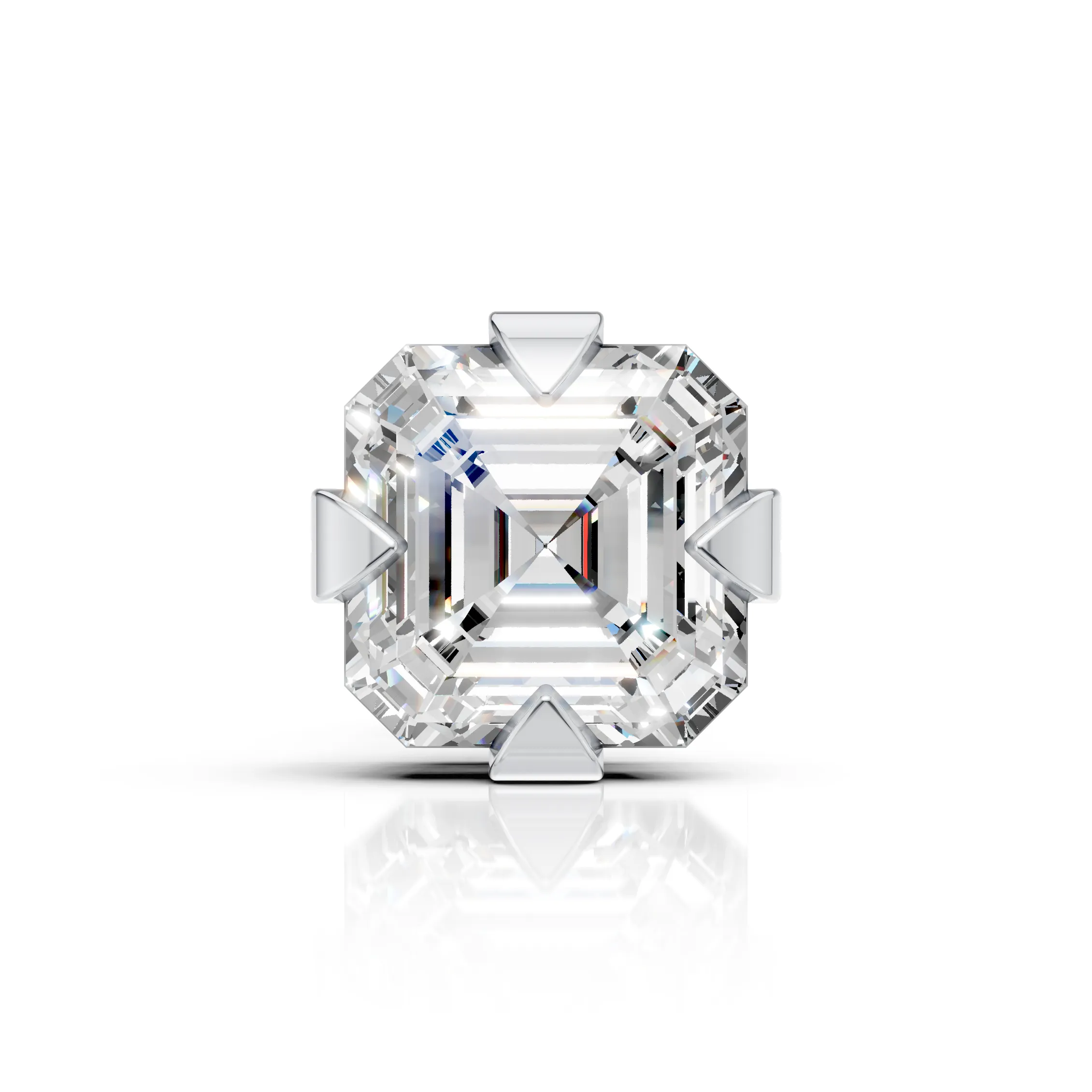 Emerald Cut Solitaire Stud Earring